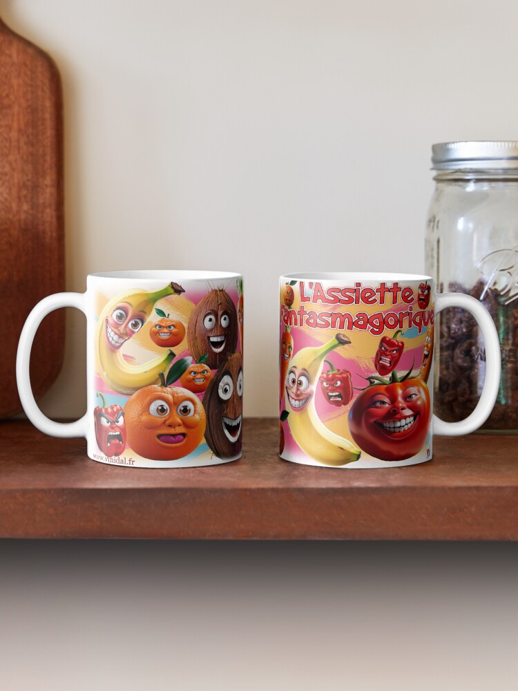 Aperçu 2 sur 6. Mug à café avec l'œuvre L'Assiette Fantasmagorique. créée et vendue par Vinidal.
