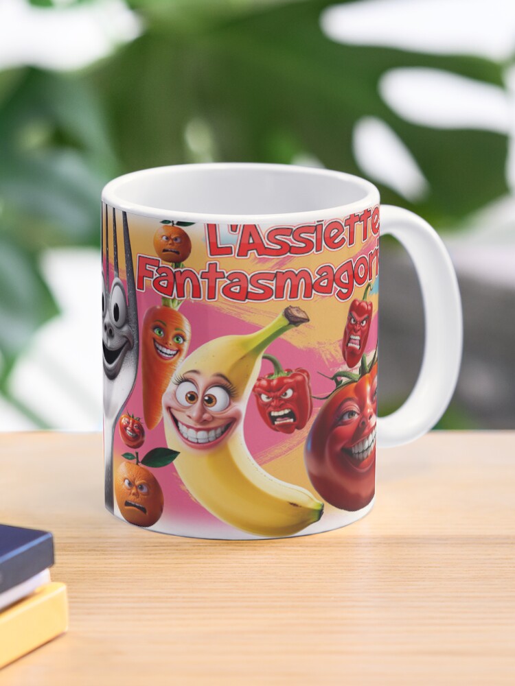 Aperçu 1 sur 6. Mug à café avec l'œuvre L'Assiette Fantasmagorique. créée et vendue par Vinidal.