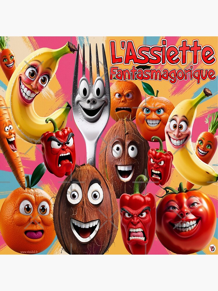 Aperçu 4 sur 4. Coussin avec l'œuvre L'Assiette Fantasmagorique. créée et vendue par Vinidal.
