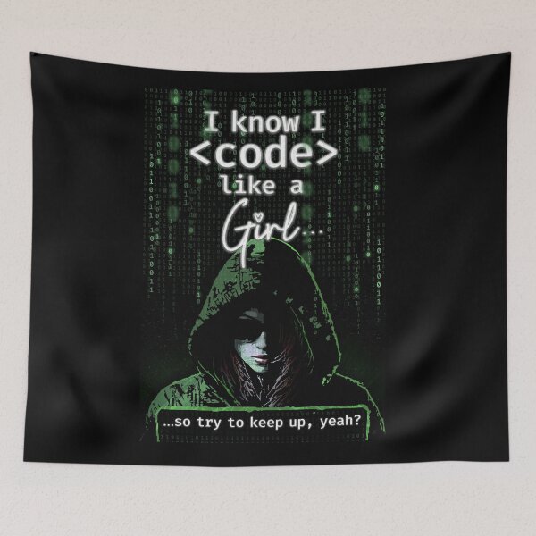 Item preview, I Code Like A Girl Keep Up Girl Programmer designed and sold by Nerd Shizzle.