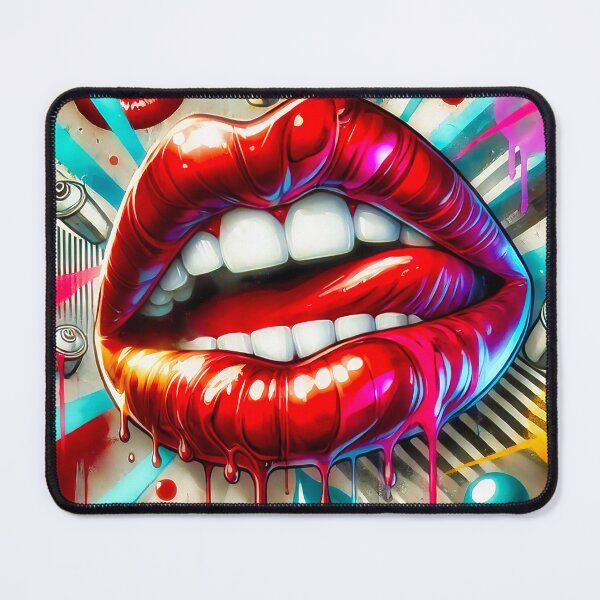Item preview, Modern graffiti wall art lips and mouth designed and sold by Drone-tees.