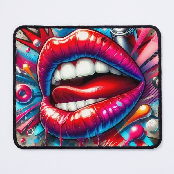 Item preview, Modern graffiti wall art lips and mouth designed and sold by Drone-tees.