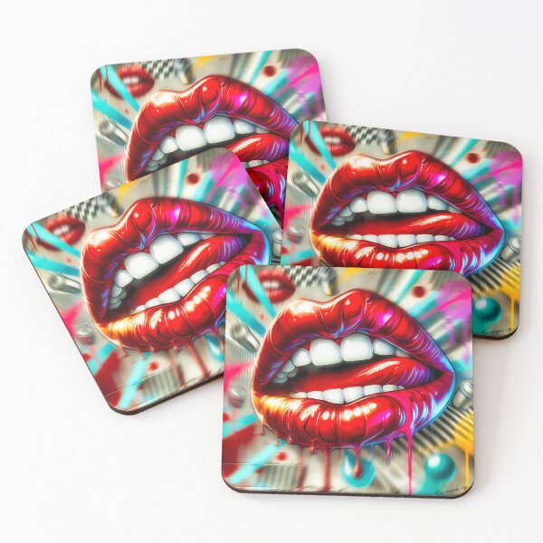 Item preview, Modern graffiti wall art lips and mouth designed and sold by Drone-tees.
