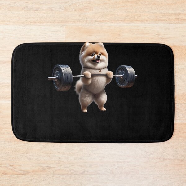 Item preview, Pomeranian Deadlift Weightlifting Funny Fitness Workout Gym Dog Lover designed and sold by Kimberley King Art  King Art.
