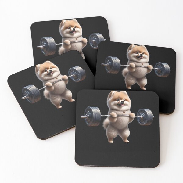 Item preview, Pomeranian Deadlift Weightlifting Funny Fitness Workout Gym Dog Lover designed and sold by Kimberley King Art  King Art.
