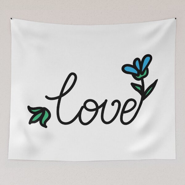 Item preview, Love Floral Hand Written Text designed and sold by MagnoliaLake.