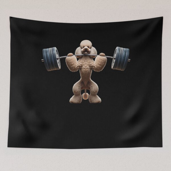 Item preview, Poodle Deadlift Weightlifting Funny Fitness Workout Gym Dog Lover designed and sold by Kimberley King Art  King Art.