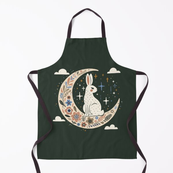 Item preview, Floral Moon and Rabbit – Whimsical Celestial Art designed and sold by Itouchedabee.