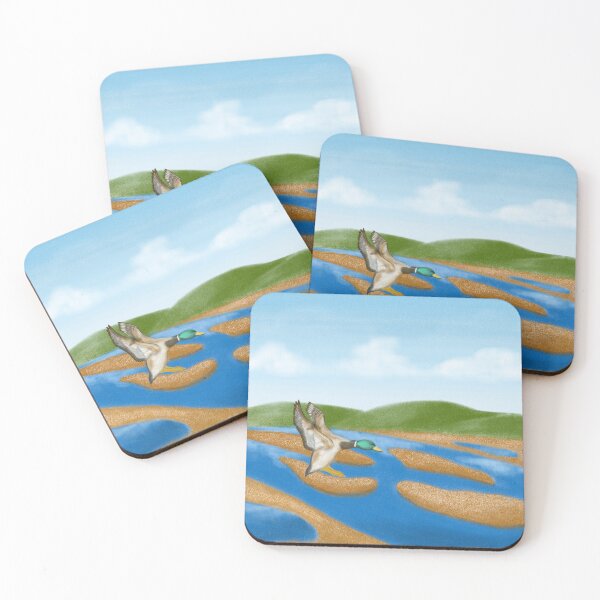 Item preview, A peaceful wetland and a duck in autumn  designed and sold by greenPQBstudio.