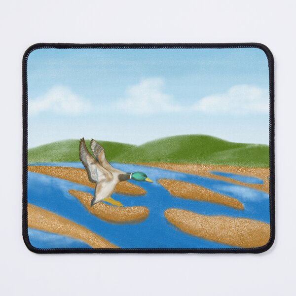 Item preview, A peaceful wetland and a duck in autumn  designed and sold by greenPQBstudio.