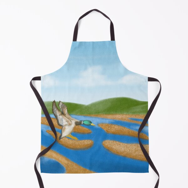 Item preview, A peaceful wetland and a duck in autumn designed and sold by greenPQBstudio.
