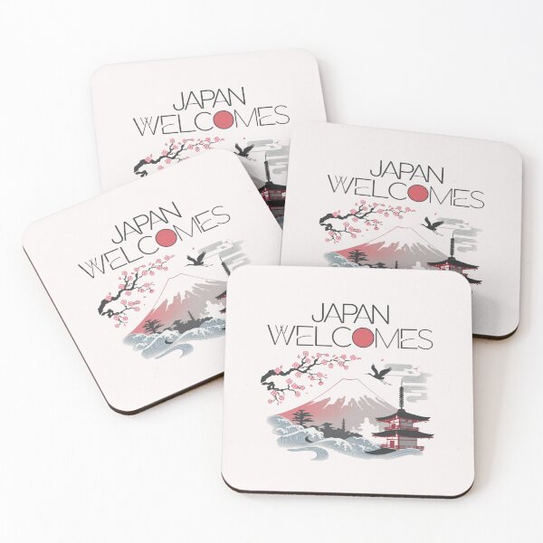 Item preview, Japan Welcomes Flag Map Tokyo, Kyoto, Fuji, designed and sold by AnimalsDH305.