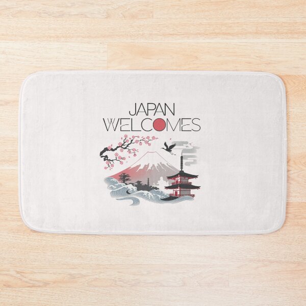Item preview, Japan Welcomes Flag Map Tokyo, Kyoto, Fuji, designed and sold by AnimalsDH305.