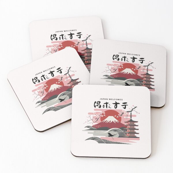 Item preview, Japan Welcomes Flag Map Tokyo, Kyoto, Fuji, designed and sold by AnimalsDH305.