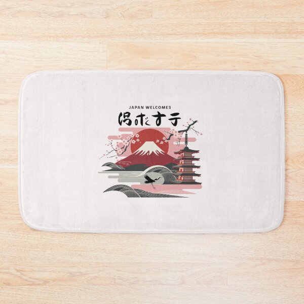 Item preview, Japan Welcomes Flag Map Tokyo, Kyoto, Fuji, designed and sold by AnimalsDH305.