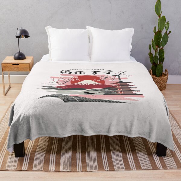Item preview, Japan Welcomes Flag Map Tokyo, Kyoto, Fuji, designed and sold by AnimalsDH305.