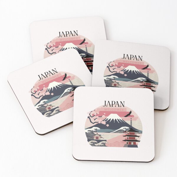 Item preview, Japan Welcomes Flag Map Tokyo, Kyoto, Fuji, designed and sold by AnimalsDH305.