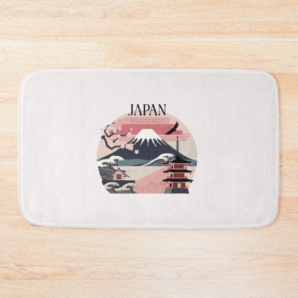 Item preview, Japan Welcomes Flag Map Tokyo, Kyoto, Fuji, designed and sold by AnimalsDH305.