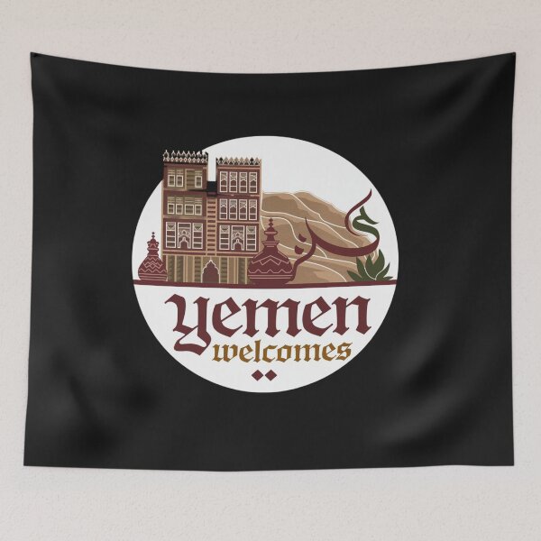 Item preview, Jemen Welcomes Flag Map Sana, Shibam, Sokotra island designed and sold by AnimalsDH305.