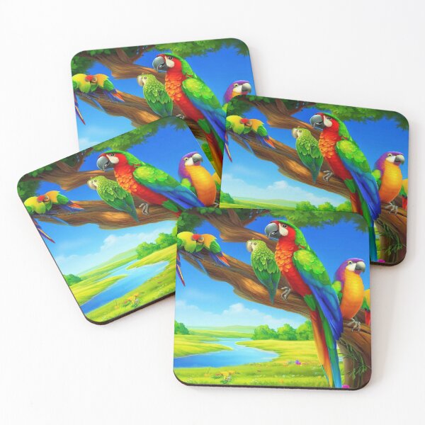 Item preview, Tropical paradise: Colorful parrots in their natural environment designed and sold by FotoworldEdel.