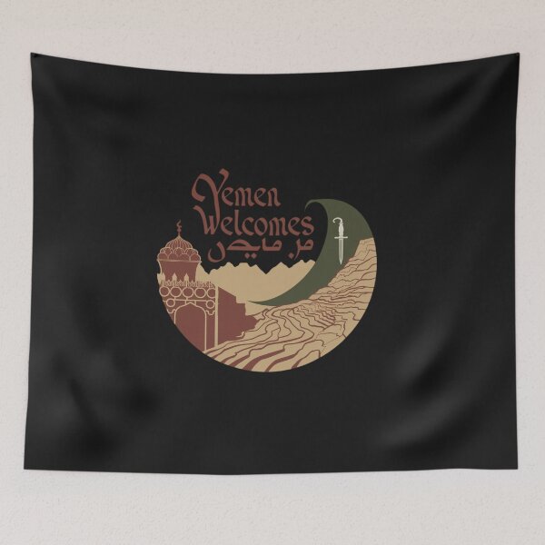 Item preview, Jemen Welcomes Flag Map Sana, Shibam, Sokotra island designed and sold by AnimalsDH305.