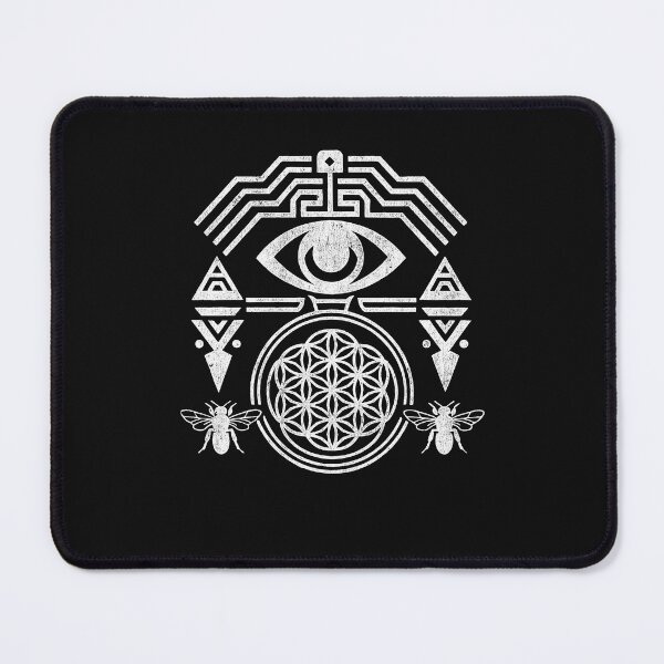 Item preview, Sacred Geometry Bee Flower of Life All Seeing Eye Tribal Art designed and sold by Mystikos Art.