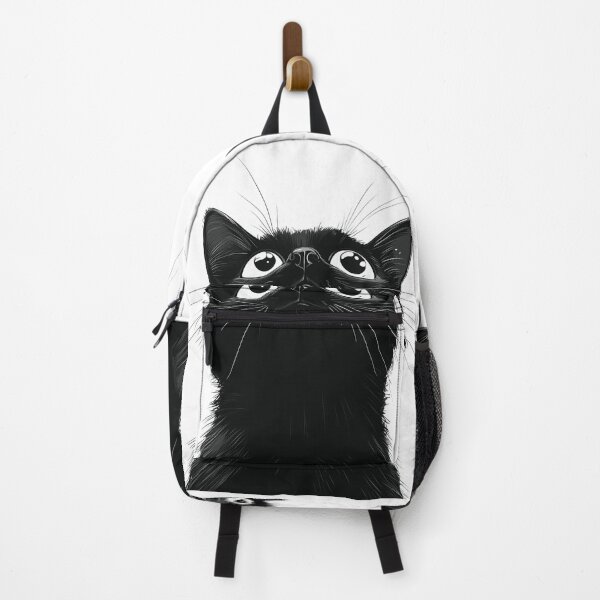 Item preview, Black pussycat kitten looking up at you designed and sold by NikoDeeko.