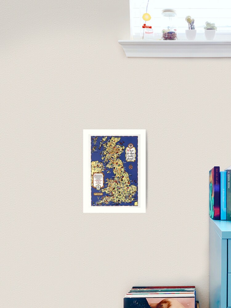 Thumbnail 2 of 3, Art Print, Map of the UK. 1951. designed and sold by colourfind.