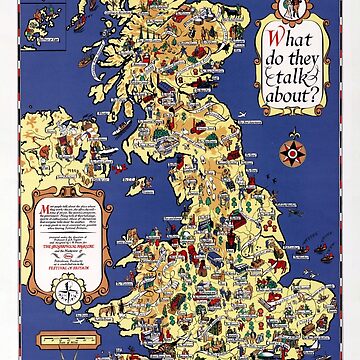 Artwork thumbnail, Map of the UK. 1951. by colourfind