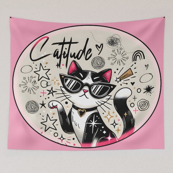 Item preview, Catitude: Cool Cat with Sunglasses designed and sold by AmvaDesigns.