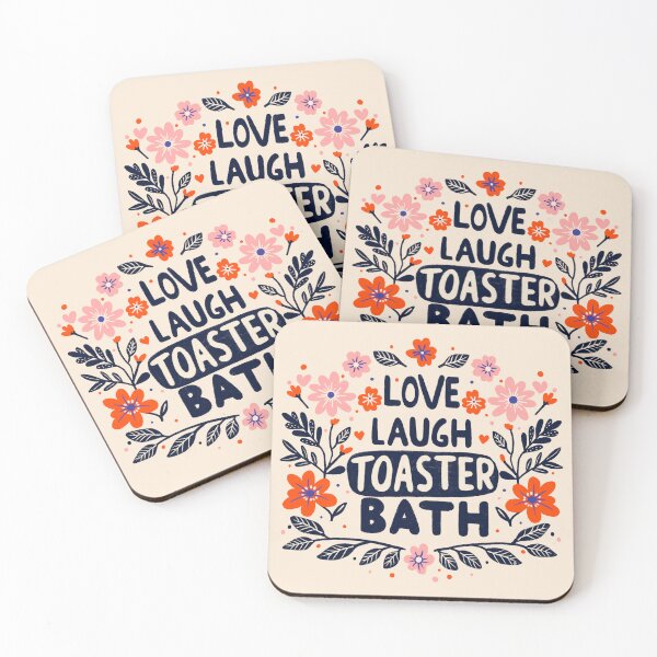 Item preview, Love, Laugh, Toaster Bath – Dark Humor Red Floral Design designed and sold by Itouchedabee.