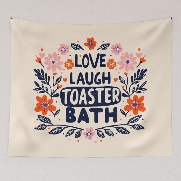Item preview, Love, Laugh, Toaster Bath – Dark Humor Red Floral Design designed and sold by Itouchedabee.