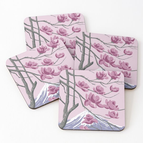 Item preview, Magnolia Soulangeana with Mount Taranaki New Zealand WPA Poster  Art designed and sold by patrimonio.