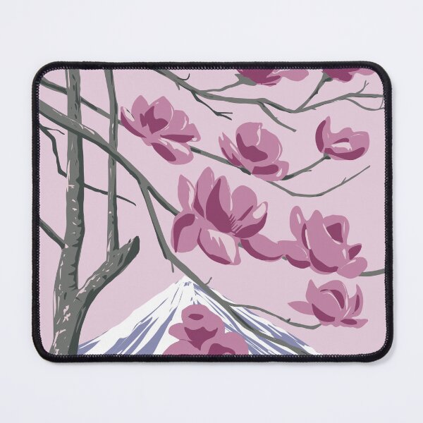 Item preview, Magnolia Soulangeana with Mount Taranaki New Zealand WPA Poster Art designed and sold by patrimonio.