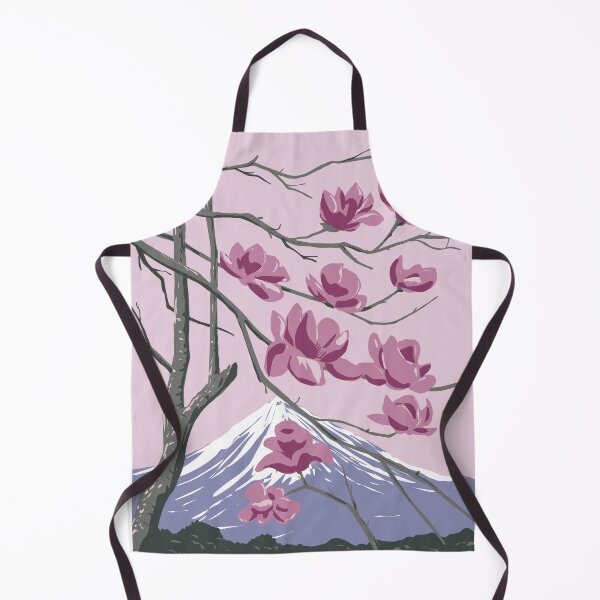 Item preview, Magnolia Soulangeana with Mount Taranaki New Zealand WPA Poster  Art designed and sold by patrimonio.