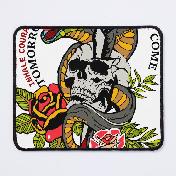 Item preview, Skull snake tattoo inhale courage exhale fear 312 B designed and sold by Achille3777.