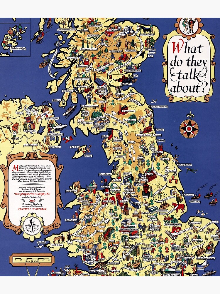 Thumbnail 3 of 3, Backpack, Map of the UK. 1951. designed and sold by colourfind.