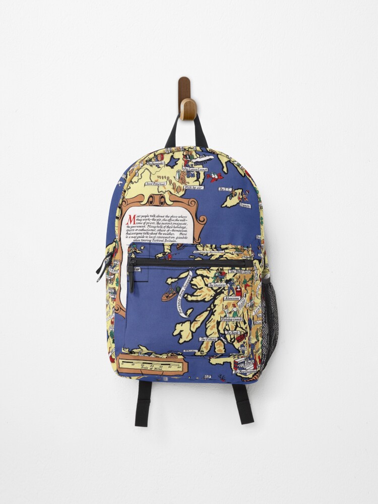 Thumbnail 1 of 3, Backpack, Map of the UK. 1951. designed and sold by colourfind.
