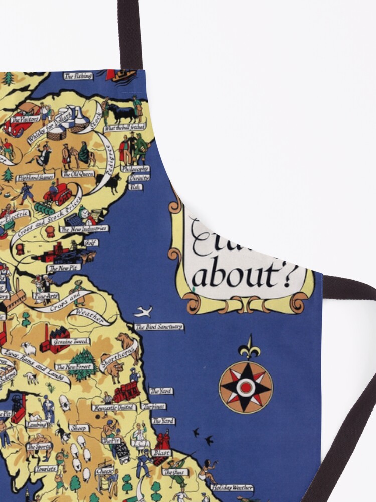 Thumbnail 3 of 6, Apron, Map of the UK. 1951. designed and sold by colourfind.