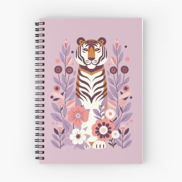 Item preview, Majestic Tiger with Floral Accents - Bold Wildlife Art designed and sold by Itouchedabee.