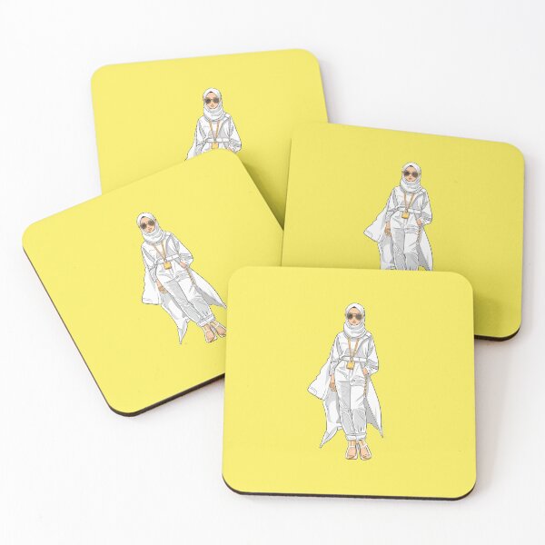 Item preview, All-White Hijab Fashion Sticker - Elegant Modest Style with Gold Details Design | Ramadan designed and sold by ThisTee.
