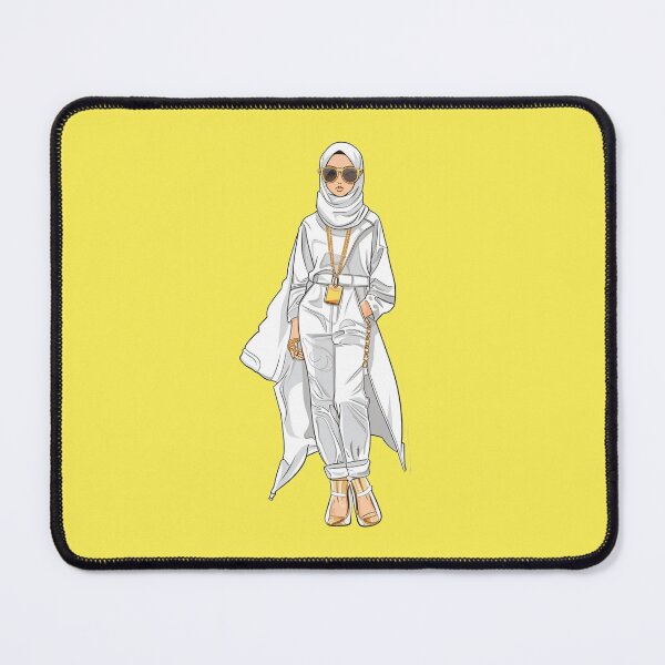 Item preview, All-White Hijab Fashion Sticker - Elegant Modest Style with Gold Details Design | Ramadan designed and sold by ThisTee.