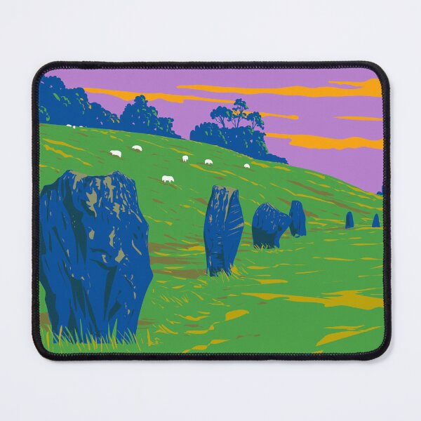 Item preview, Stone Circles in Avebury in Wiltshire England WPA Poster Art designed and sold by patrimonio.