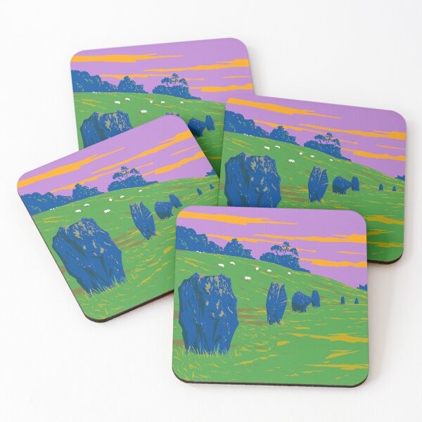 Item preview, Stone Circles in Avebury in Wiltshire England WPA Poster Art designed and sold by patrimonio.