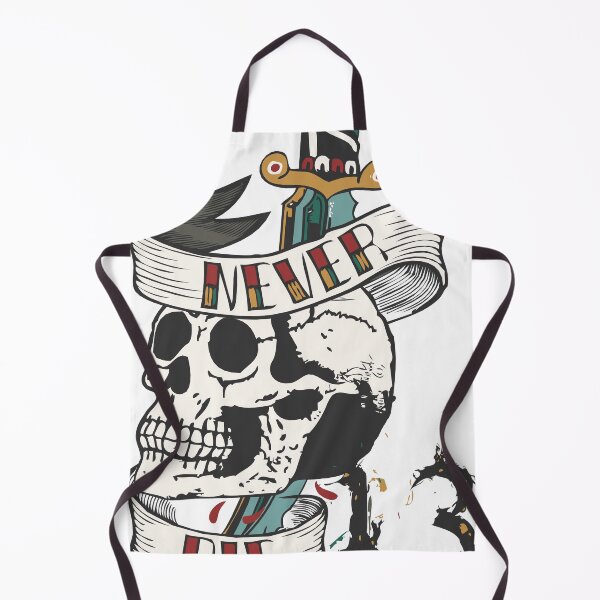 Item preview, never die hipster skulls death's head tattoo skull dagger banner number designed and sold by Achille3777.