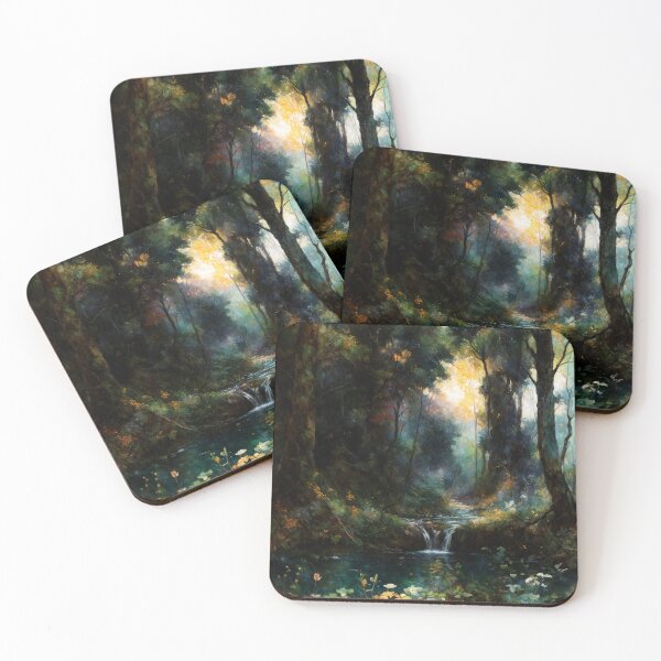 Item preview, Serenity at Dawn: An Enchanted Forest (Extreme Contrast) designed and sold by ShroomSquirrel.