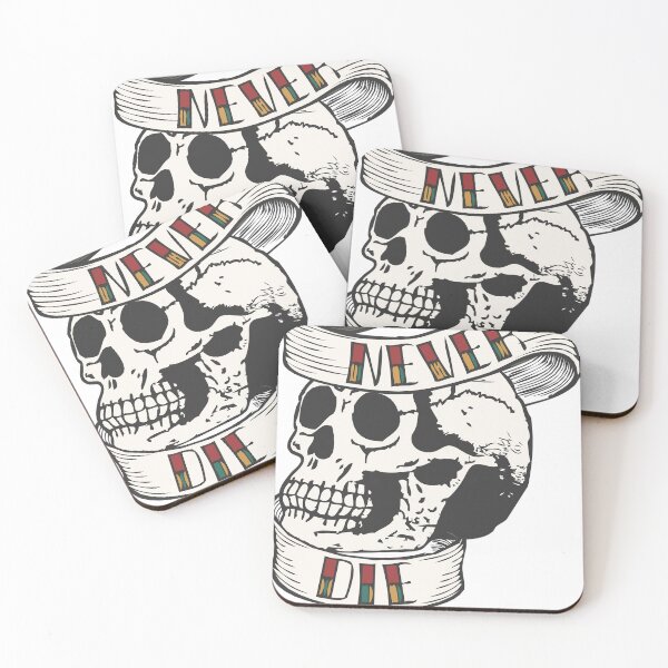 Item preview, never die skull tattoo skull banner quote old school designed and sold by Achille3777.