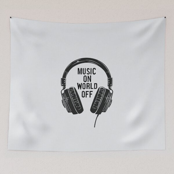 Item preview, Music On, World Off Headphones  designed and sold by Jollys-ArtShop.