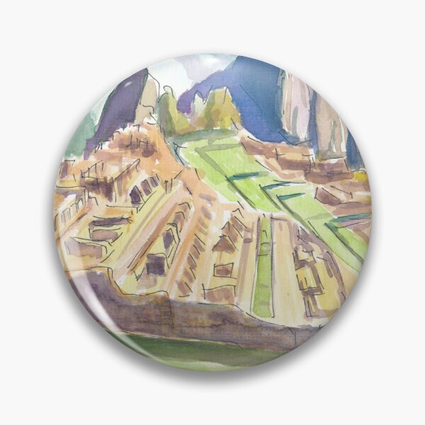 Item preview, Majestic Machu Picchu Watercolor with Andes Mountain View designed and sold by artshop77.