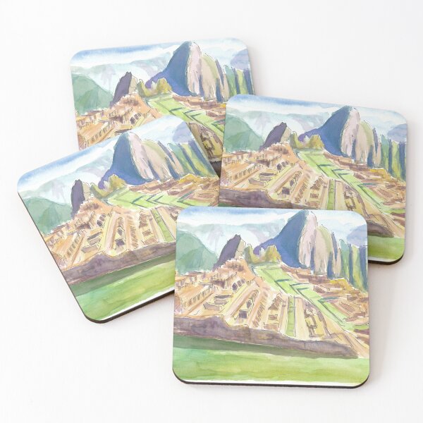 Item preview, Majestic Machu Picchu Watercolor with Andes Mountain View designed and sold by artshop77.